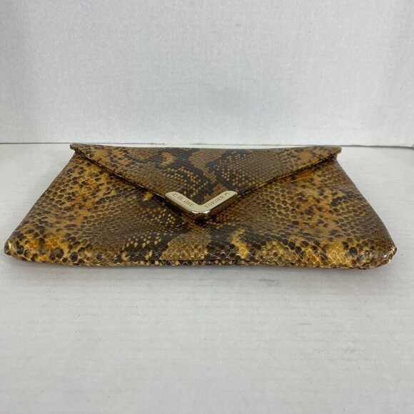 Elaine Turner Clutch Faux Snakeskin Pebbled Magnetic Closure Envelope Mobwife - Picture 10 of 16